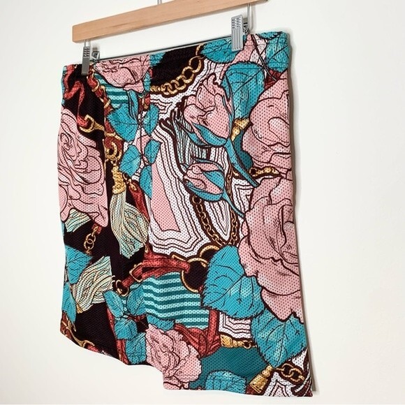 NWT Crooks & Castles Blue And Pink Floral Mesh Basketball Shorts Medium - Picture 10 of 10